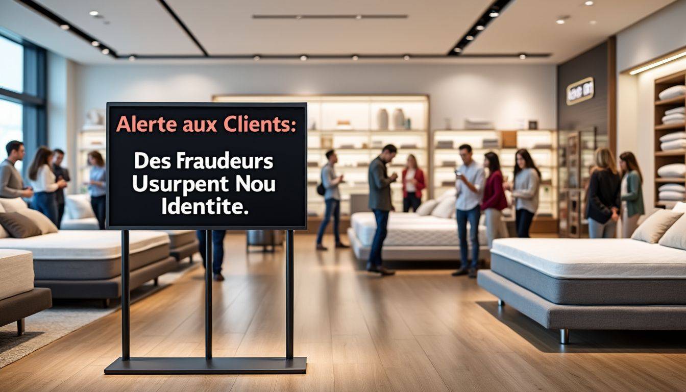 attention clients ! des fraudeurs se faisant passer pour notre enseigne manipulent nos clients dans ce magasin de literie. restez vigilants et informez-vous sur les mesures à prendre pour vous protéger contre ces arnaques.